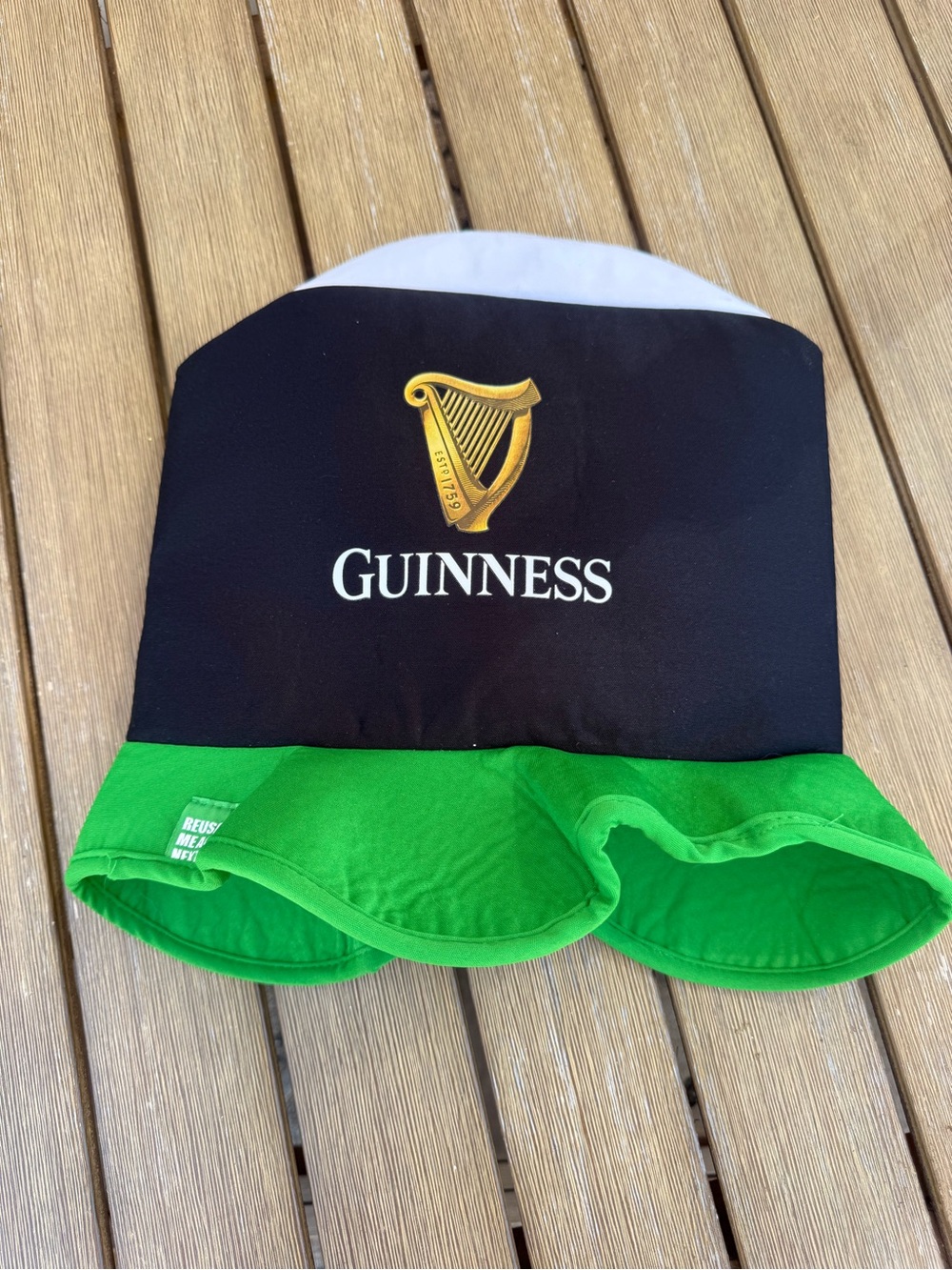 Guinness Pint Hat Black Green St. Patrick’s Day Novelty Party Hat Gold Harp